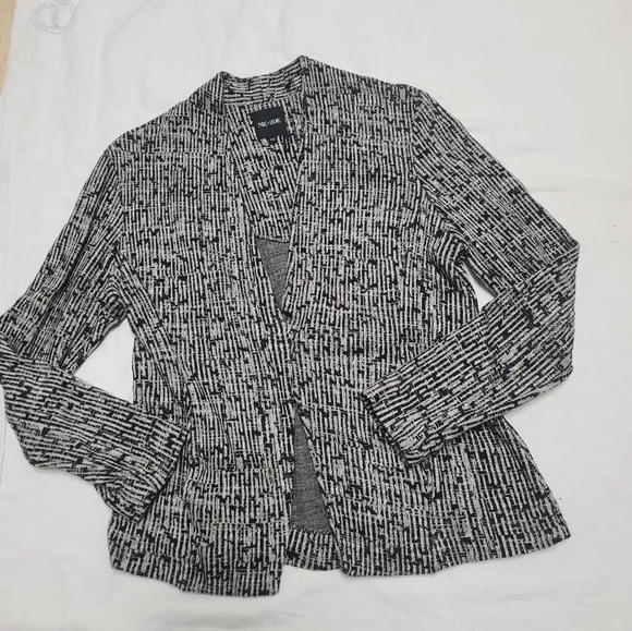 Nic & Zoe Black and White Open Front Cardigan, Blazer Jacket, Petite Medium - Picture 7 of 7